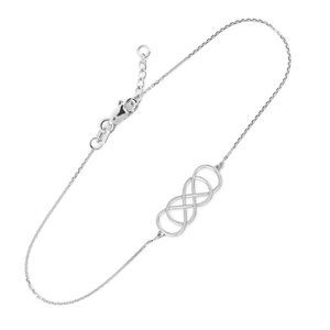 14K White Gold Double Knot Infinity Love Bracelet